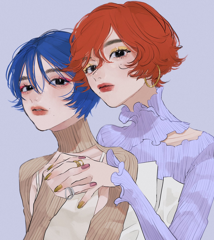 很有风格的时尚少女插画instamimoon02