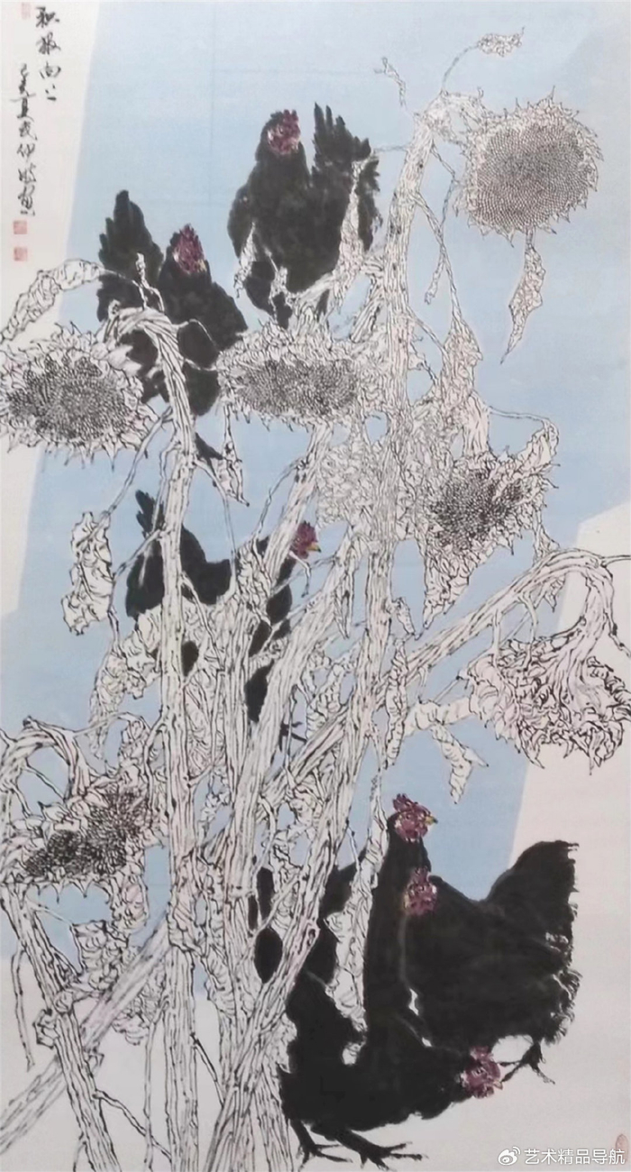 丹青溢彩·迎新年——2024主推艺术名家武仲时作品鉴赏|画鸡|画家