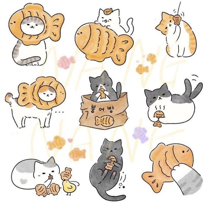 可爱猫猫简笔画nangnang