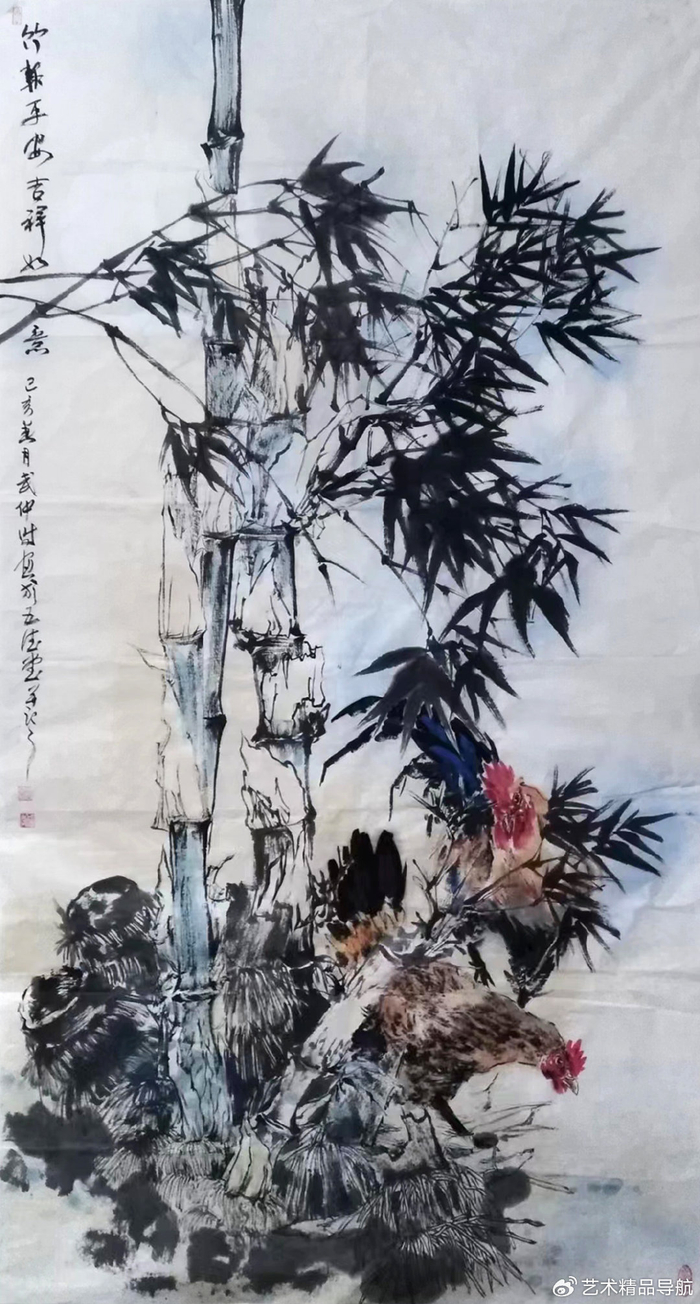 丹青溢彩·迎新年——2024主推艺术名家武仲时作品鉴赏|画鸡|画家