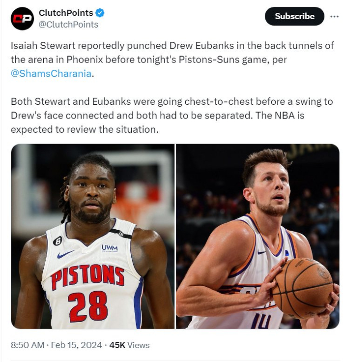 斯图尔特登全美热搜拳击尤班被查追打詹皇被拦与追梦撞胸对喷