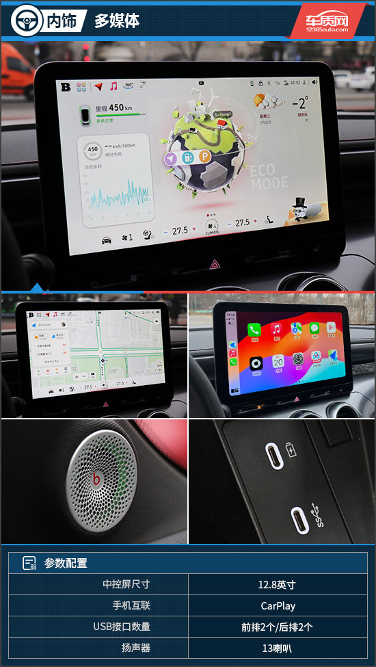 smart精灵#3的内饰继续采用家族式设计,中控台造型简约精致,用料也颇