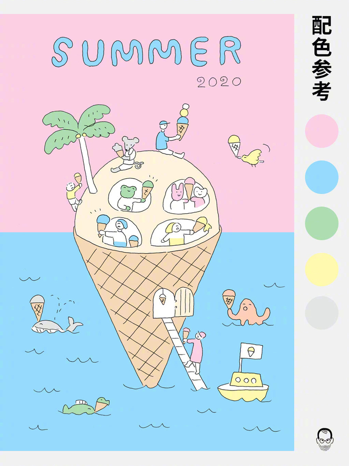整理了一组可爱画风的日式插画海报