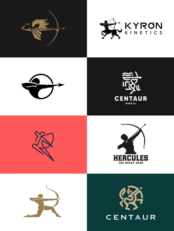 弓箭手元素logo设计参考