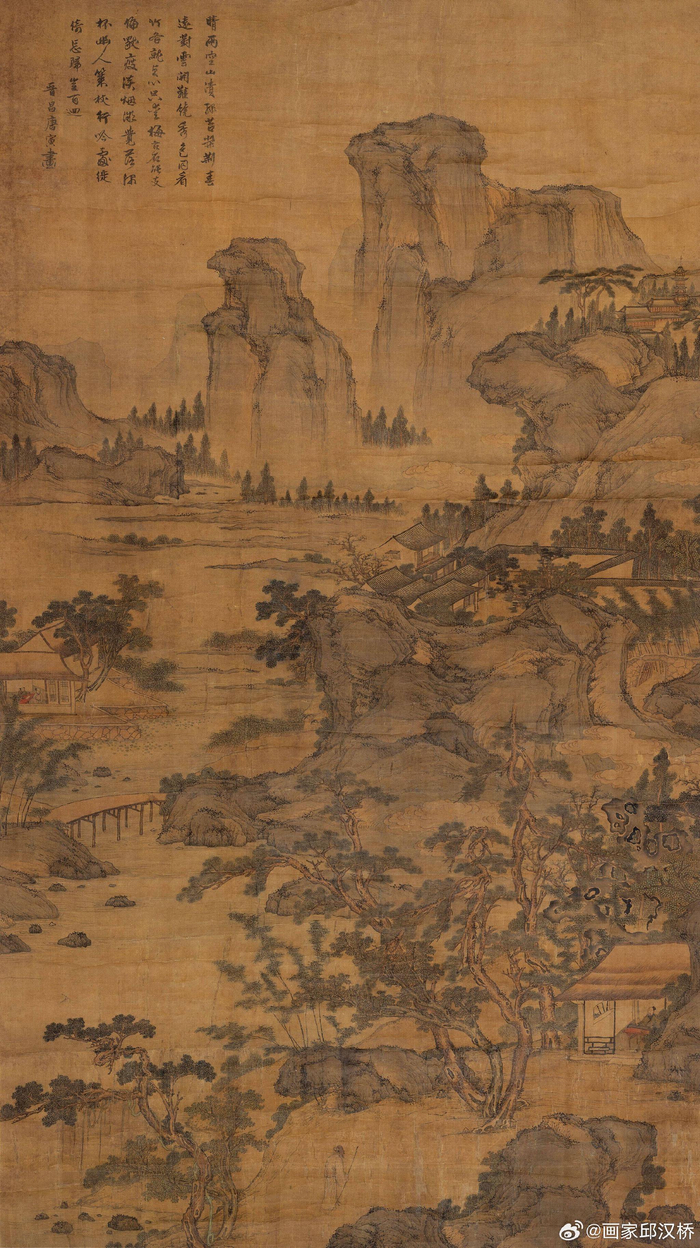 明代唐寅(款)山水画