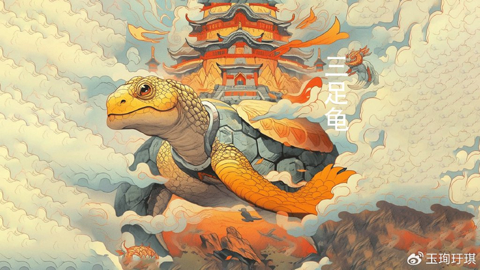 山海经神兽:三足龟,南海神兽,可治疗毒疮