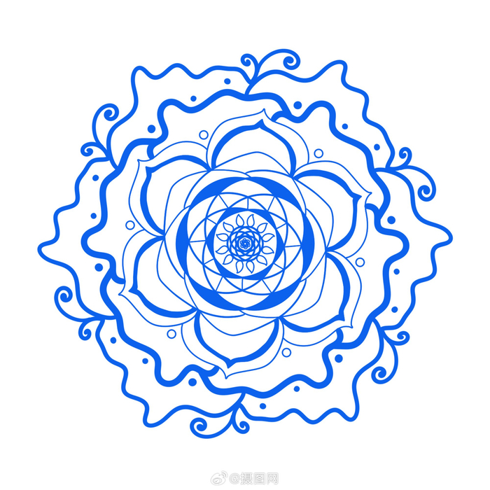 古典纹样|圆形青花瓷对称纹样设计免抠素材__财经头条