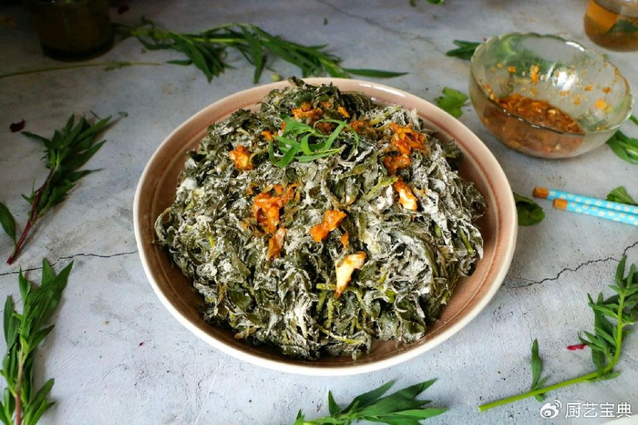 清新蒸菜扫帚苗绿意盎然美食梦