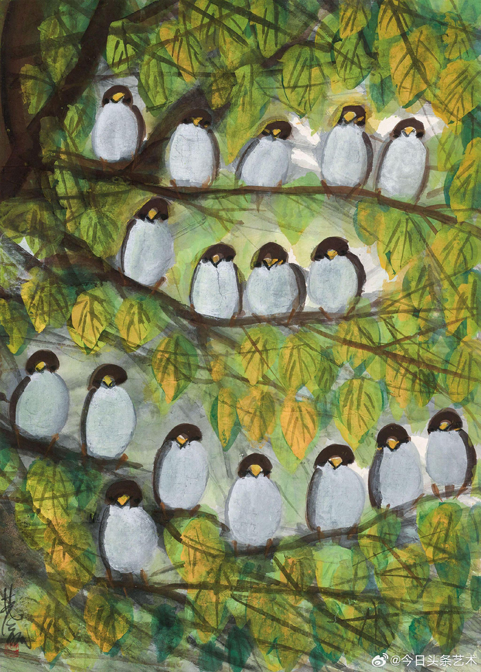 画家林风眠笔下的小鸟__财经头条