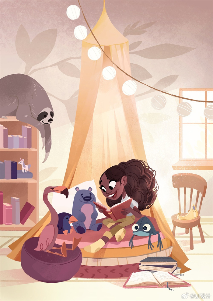 超可爱的美式卡通角色插图