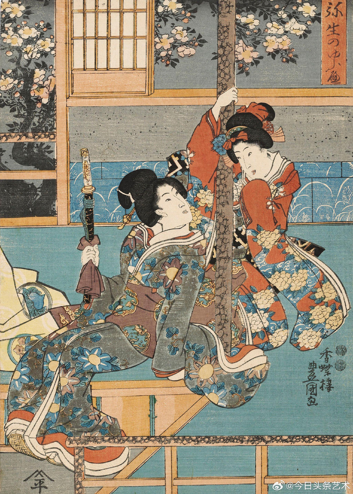 日本画家歌川豊国人物画