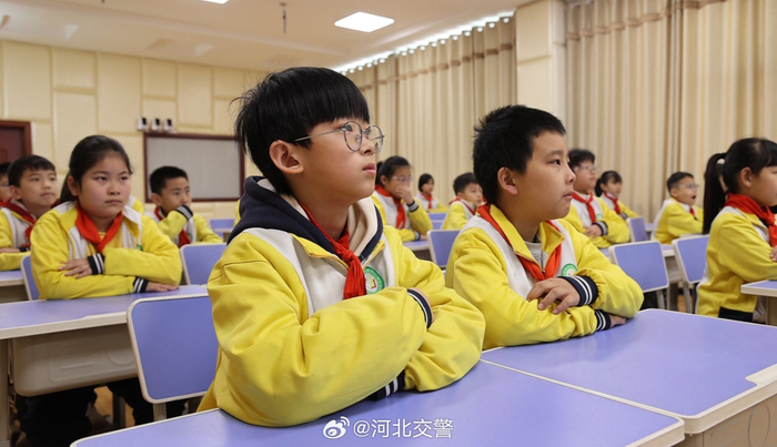 近日巨鹿交警走进辖区西苑小学开展交通安全主题活动