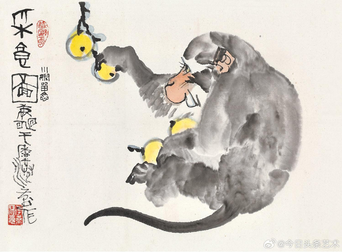 画家李燕笔下的猴子