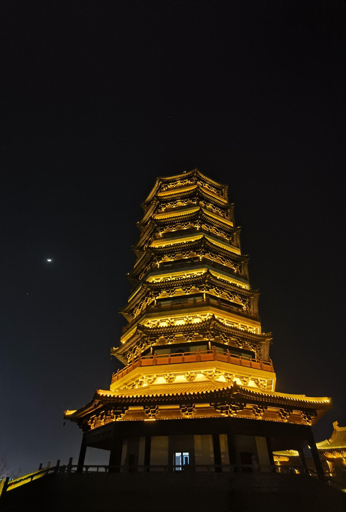 夜登悦容公园安和塔,一览雄安夜景
