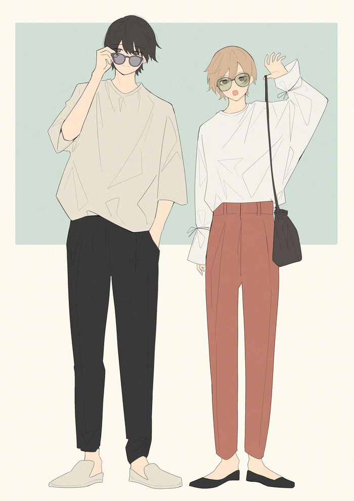 画师uzno这个身高差情侣系列图也太甜了twiuzyuzu37