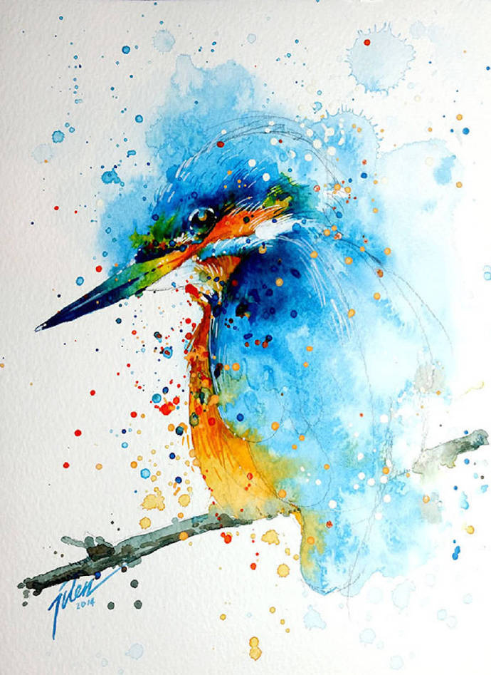 有爱的泼墨水彩动物画 | 新加坡艺术家 tilen ti