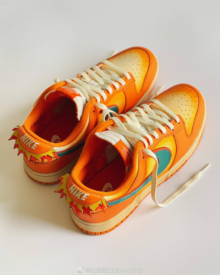 球鞋定制设计师huyle以喷火龙为主题打造的nikedunk