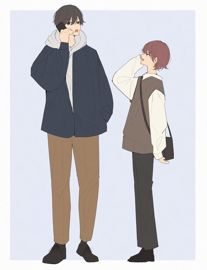 画师uzno这个身高差情侣系列图也太甜了twiuzyuzu37