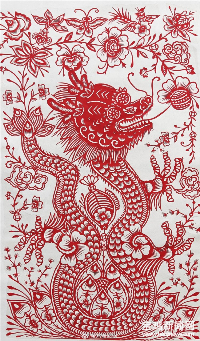 【图集】一刀一剪皆有意 宝鸡非遗剪纸里的"龙腾盛世"|凤翔|剪纸|富贵