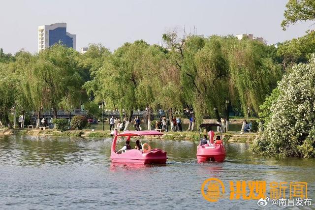 市民周末游湖 打卡初夏美好时光