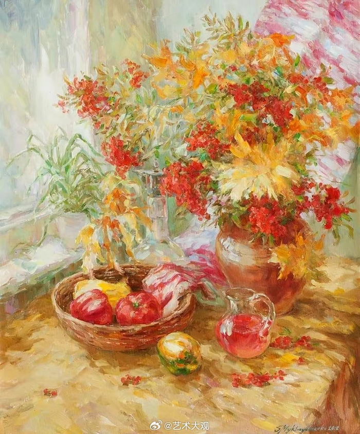 乌克兰画家mikhailenko花卉静物油画作品图集