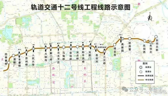 12号线(东坝北—四季青),昌平线南延一期剩余段(西土城—蓟门桥)3条