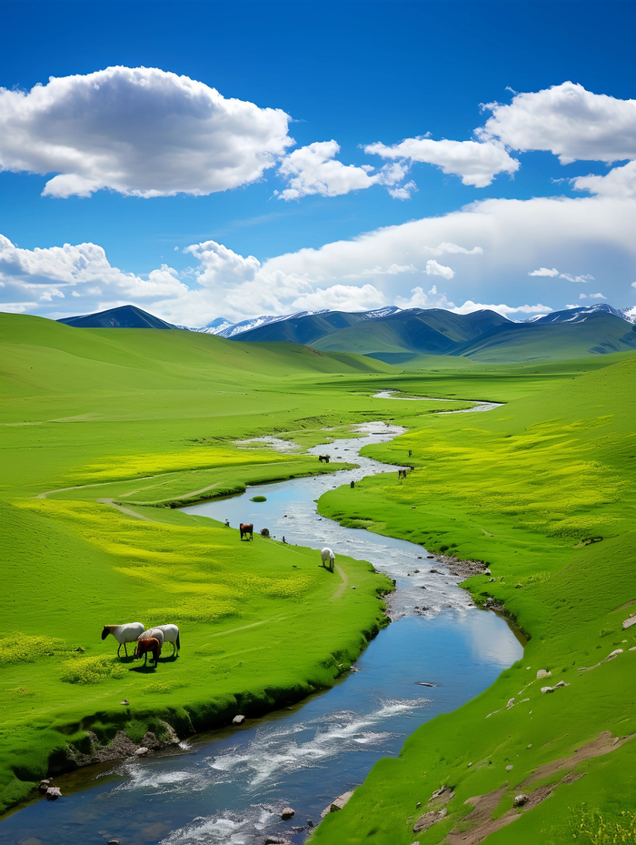 总要去一次大草原吧,看牛羊成群,看溪水潺潺,看蓝天白云