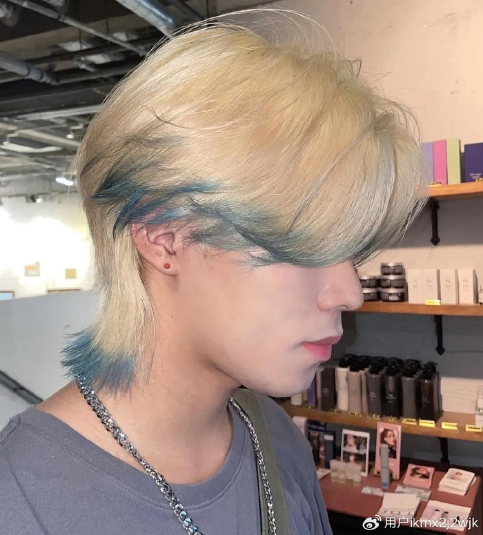 时尚新宠,18 到 30 岁男士的微中分狼尾鲻鱼头,露耳效果帅炸天