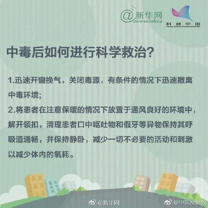 如何預防一氧化碳中毒中毒後如何科學快速地施救戳圖