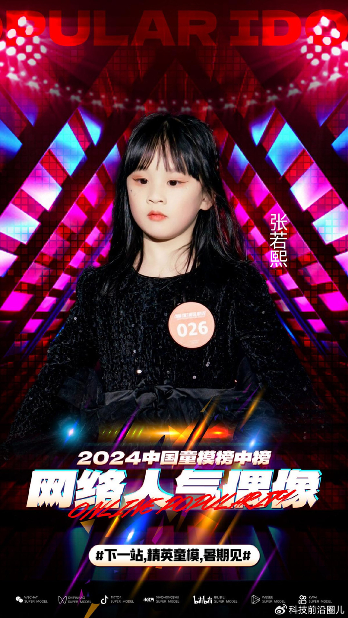 张若熙荣获2024中国童模榜中榜时尚盛典总决赛网络人气第八名