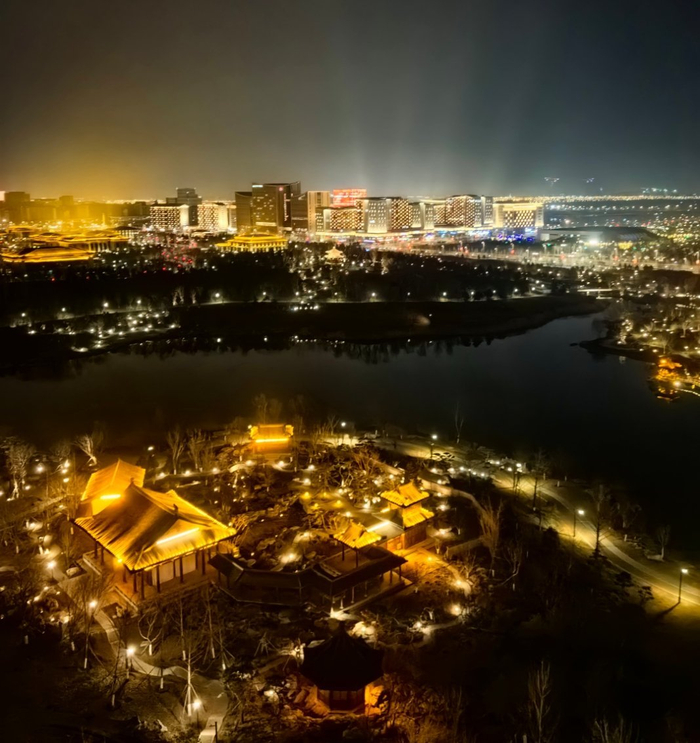 夜登悦容公园安和塔,一览雄安夜景__财经头条__新浪财经