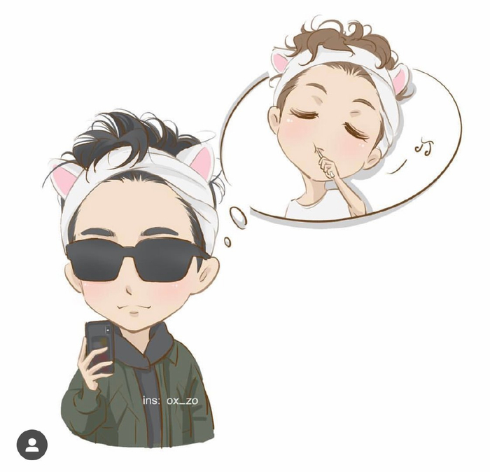 ins上一位网友画的戳爷和男友的日常