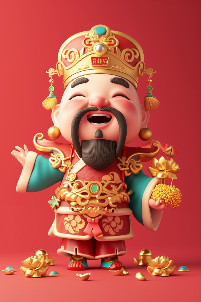 财神爷和吉祥龙,手机壁纸来了!
