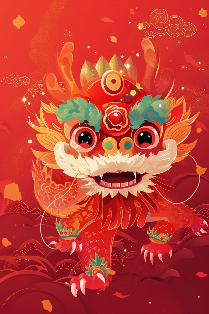 财神爷和吉祥龙,手机壁纸来了!