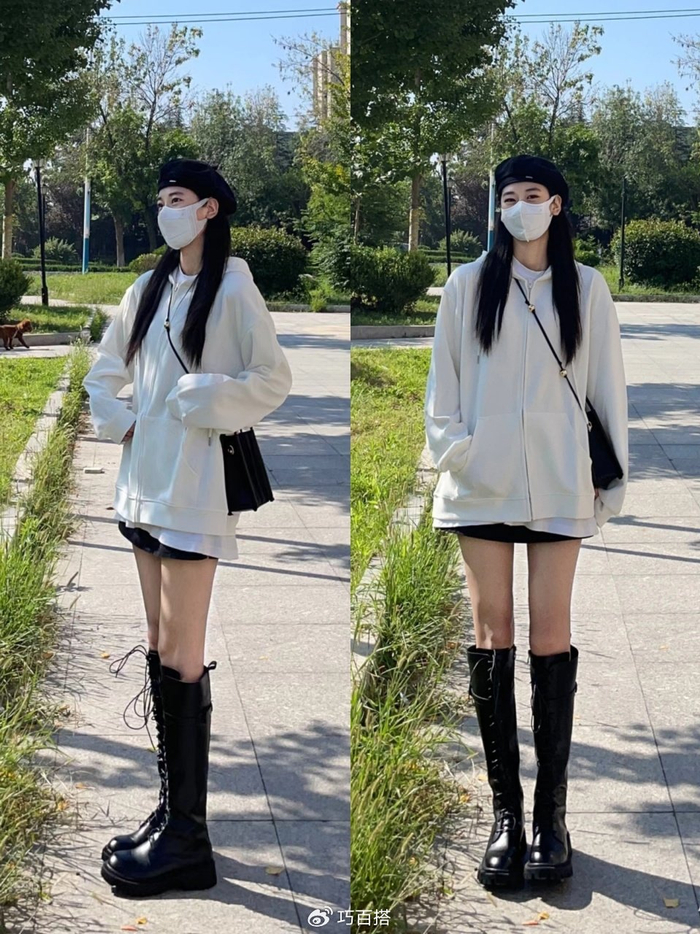 秋天别错过卫衣搭长靴!