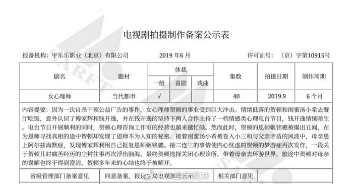 网传毕淑敏同名小说《女心理师》主演是杨紫和井柏然
