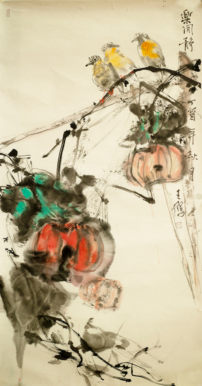 书画家王鹤先生水墨花鸟画赏析