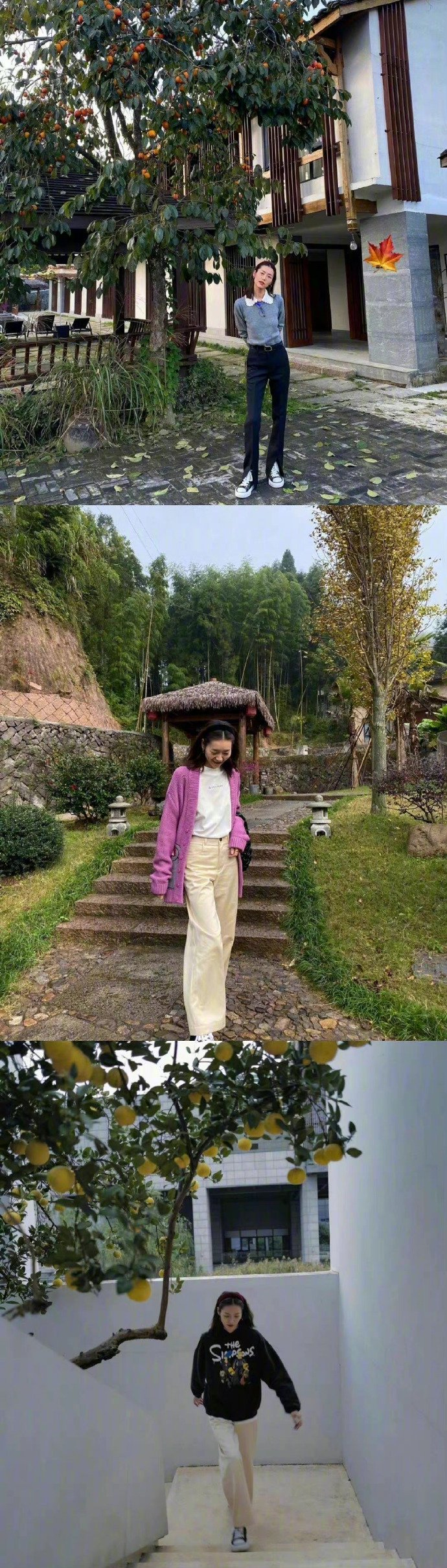 刘雯私下生活穿搭造型堪称女生的日常照完美拍照姿势范本