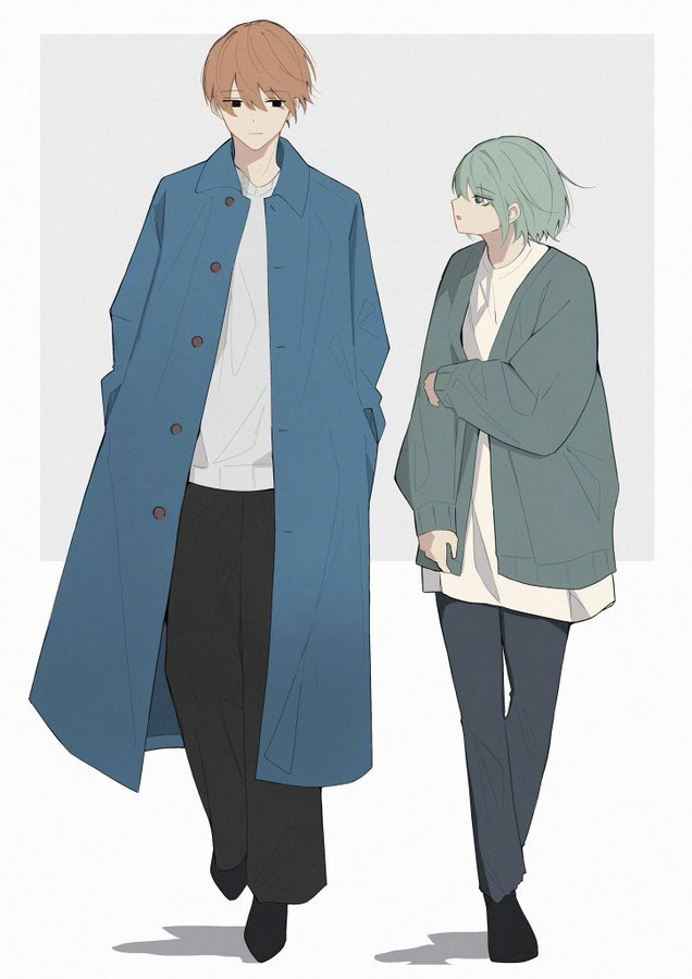 画师uzno这个身高差情侣系列图也太甜了twiuzyuzu37