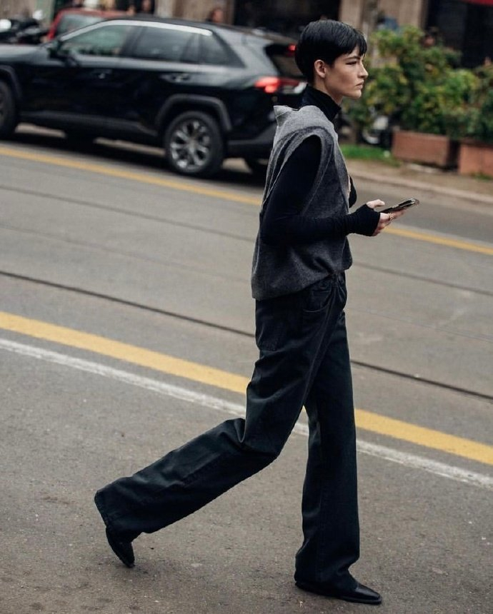 米兰时装周潮人穿搭街拍