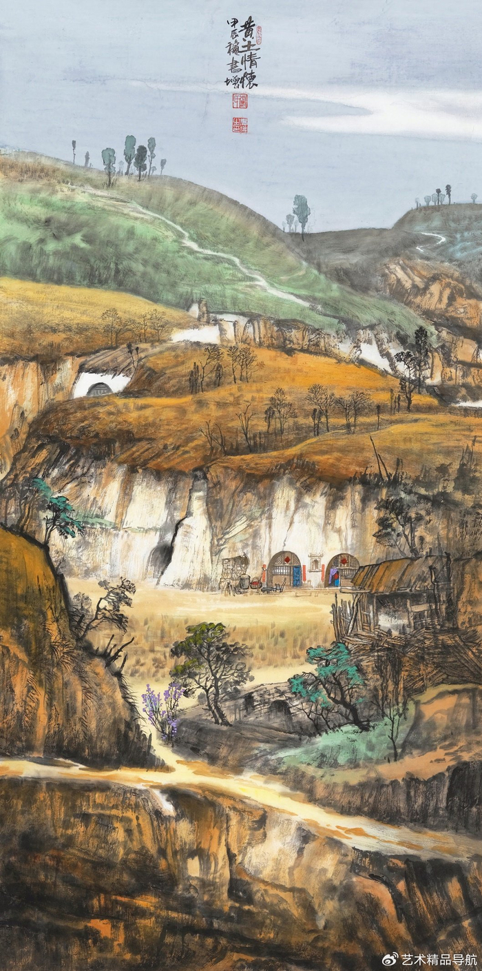 翰墨华彩·中国红——著名画家芦书增作品欣赏|作品展|山水画|获奖