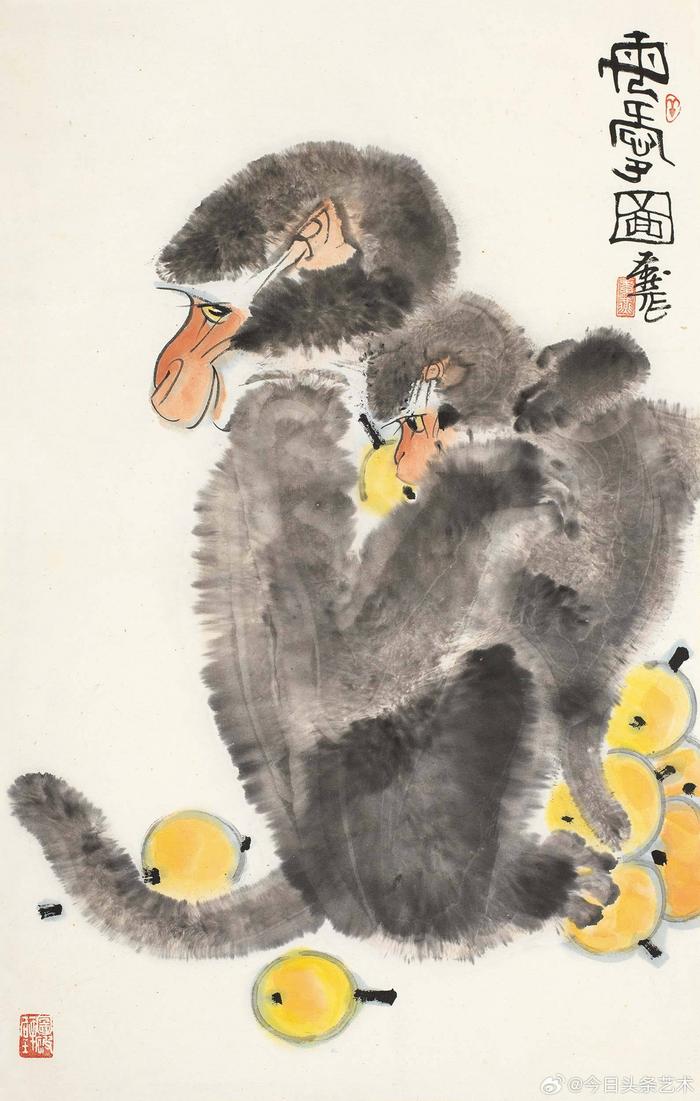 猴子的画法画家图片