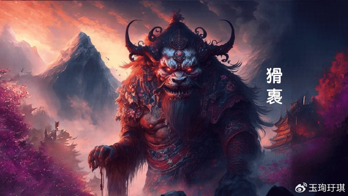 山海经异兽:猾褢,像猿长满鬃毛,能兆示劳役之灾|山海经|劳役|鬃毛