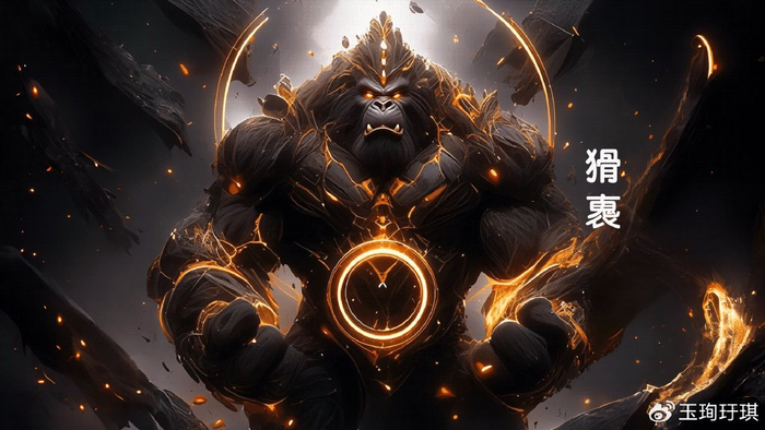 山海经异兽:猾褢,像猿长满鬃毛,能兆示劳役之灾|山海经|劳役|鬃毛