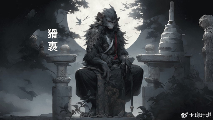 山海经异兽:猾褢,像猿长满鬃毛,能兆示劳役之灾|山海经|劳役|鬃毛