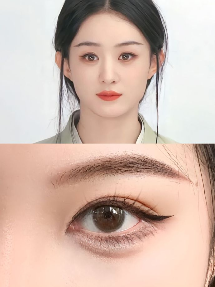 明星眼妆赵丽颖方圆脸赵丽颖的方圆脸型搭配清爽的新中式眼妆