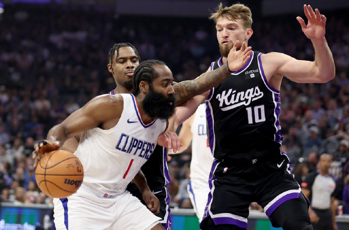 哈登7中1快船14分惨败威少20分萨博尼斯22209小卡缺阵