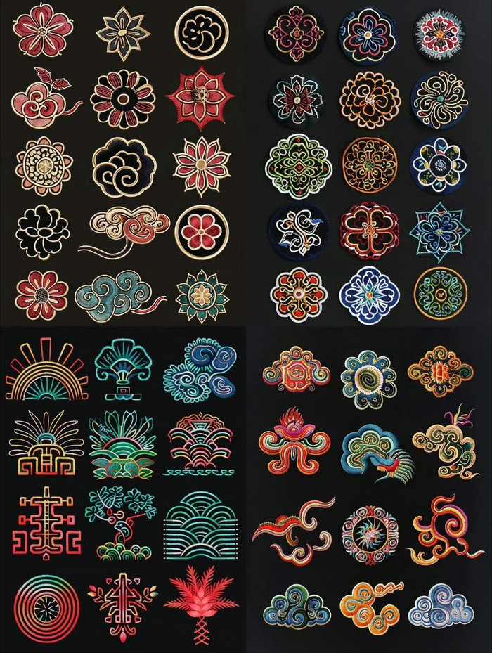 中式古典的刺绣纹样参考