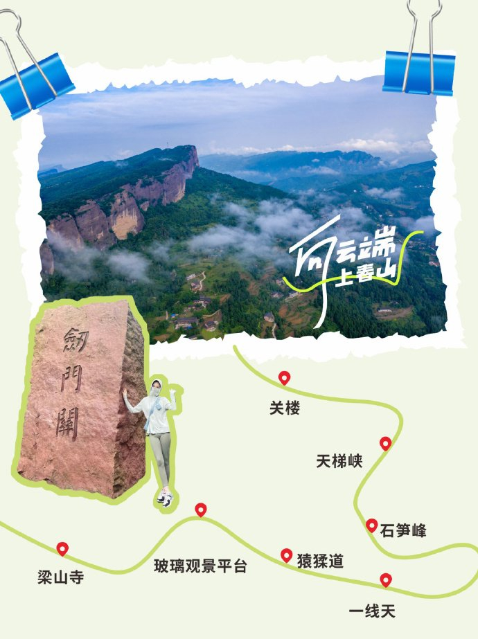 1/ 9三月,去剑门关,徒步古蜀道吧~ (来源:@广元文旅 @剑门关旅游 )
