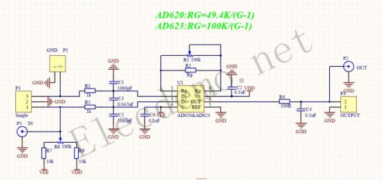 d620放大器 ad623放大器原理图和pcb设计-意科科技